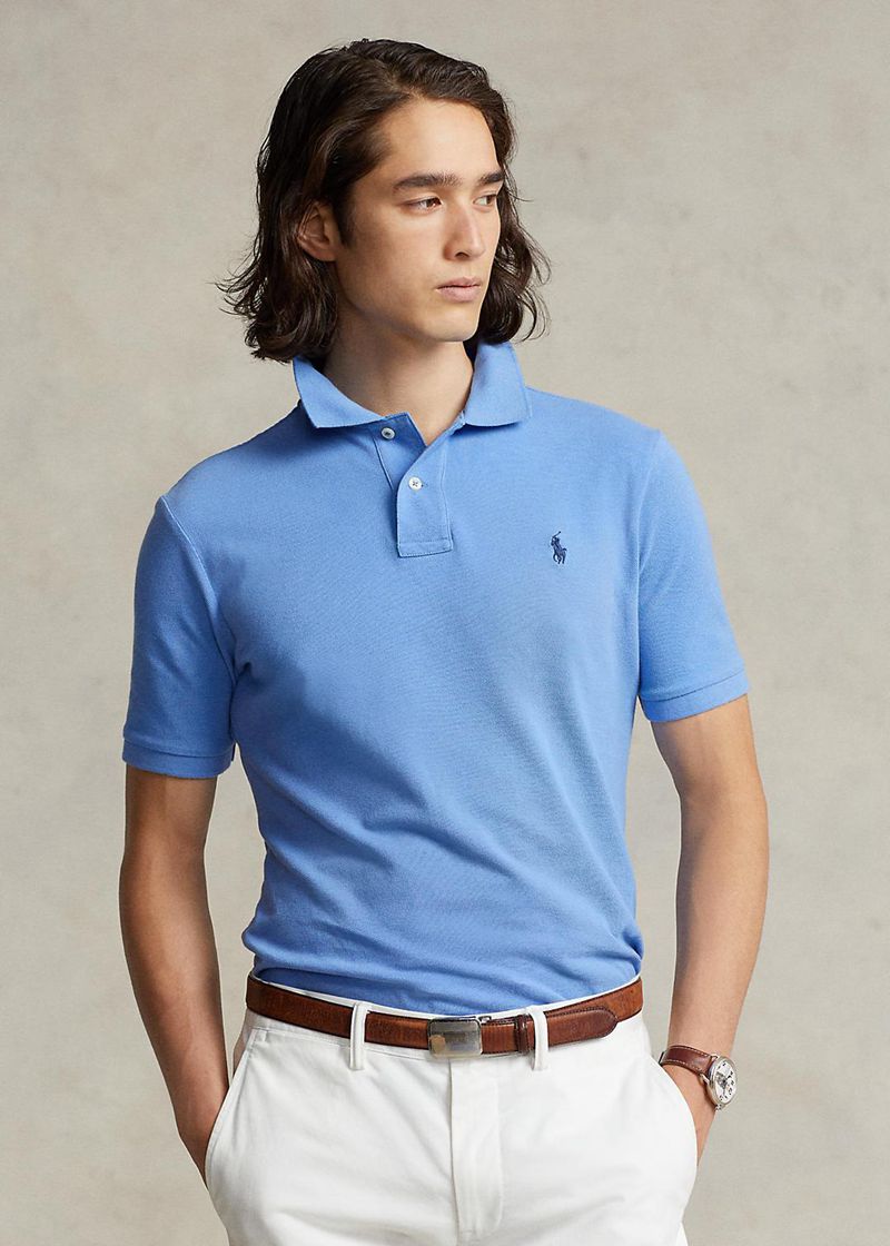 Poleras Polo Polo Ralph Lauren Hombre Slim Fit Mesh Chile Azules JQNZV-8751